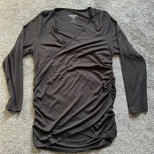 Torrid Black Long Sleeve Wrap Top